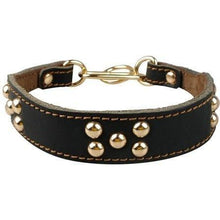 Double Layer Genuine Leather Studded Martingale Dog Collar